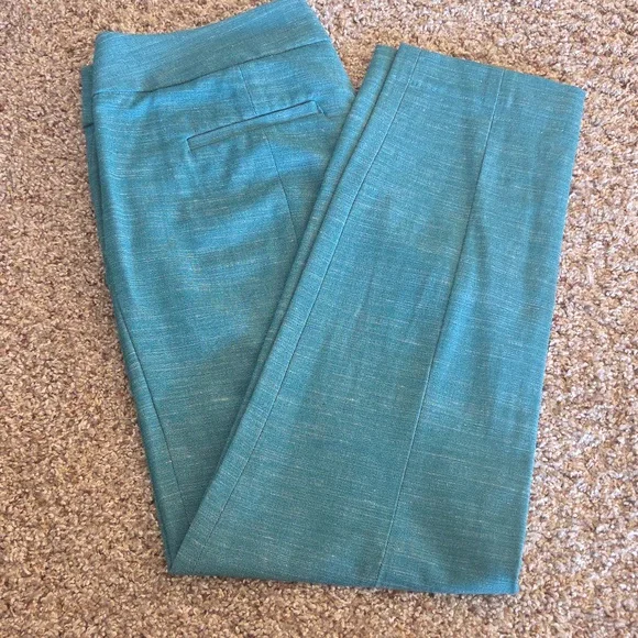 Ann Taylor Loft Teal Textured Fabric - Picture 1 of 3